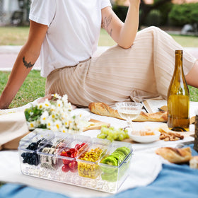 Luckore condiment tray adapts to picnics and parties for stylish serving