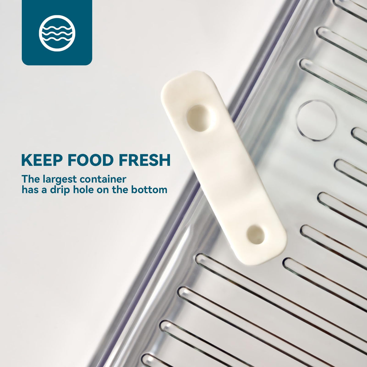 Luckore stackable storage bins in large, medium, and small sizes maximize fridge space.