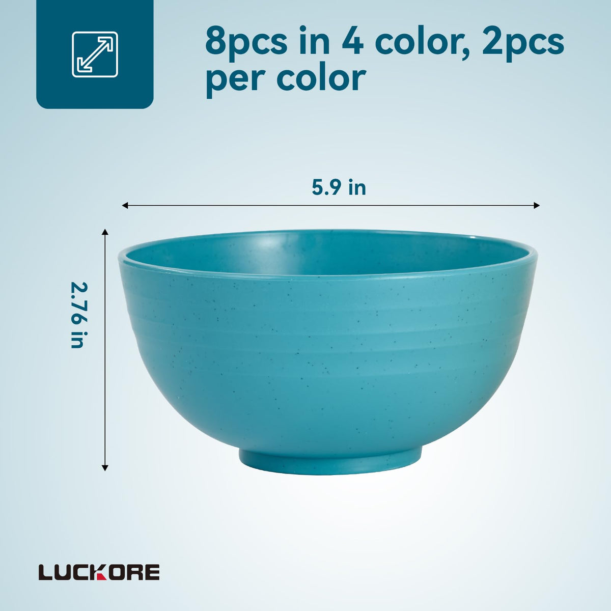 Luckore wheat straw bowls – 26 oz capacity for hearty meals.