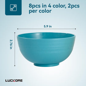 Luckore wheat straw bowls – 26 oz capacity for hearty meals.