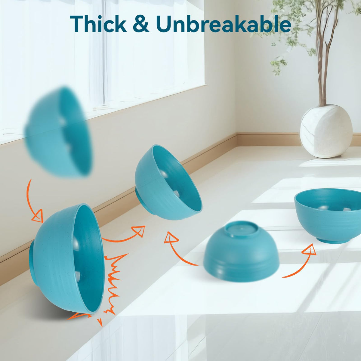 Luckore wheat straw cups – stackable and microwave safe.