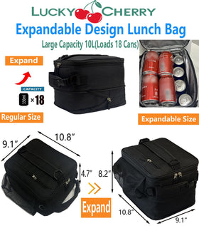 LUCKY CHERRY insulated lunch bag with four-layer construction for temperature control.