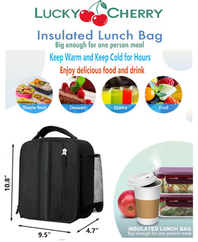 LUCKY CHERRY inner mesh pocket keeps utensils organized