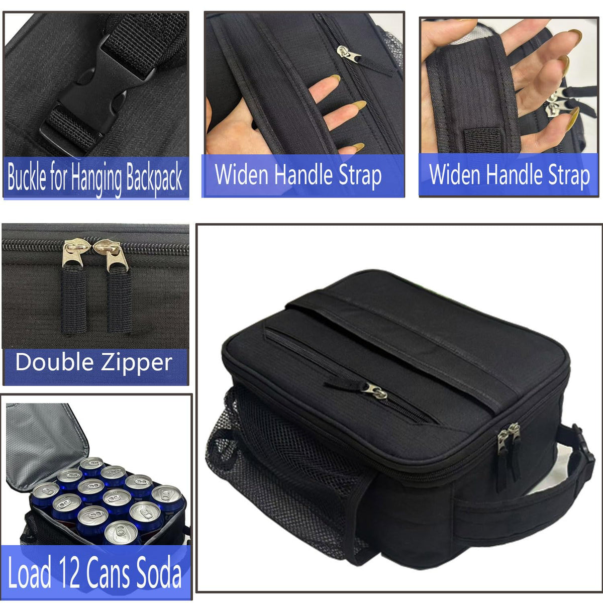 LUCKY CHERRY spacious main compartment fits meals and snacks