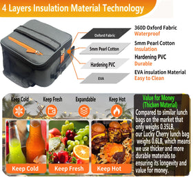 LUCKY CHERRY lunch box four-layer insulation keeps meals warm or cool