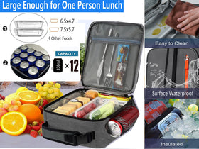 LUCKY CHERRY lunch bag water-resistant polyester for durable daily use