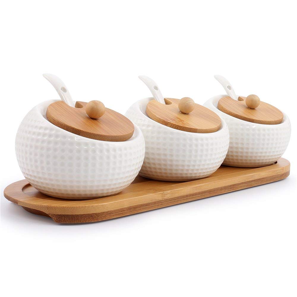 Lucky Goddness porcelain spice jar lids showcase protection and freshness on the counter