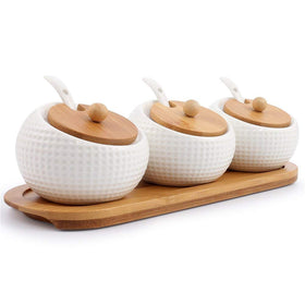 Lucky Goddness porcelain spice jar lids showcase protection and freshness on the counter