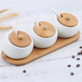 Lucky Goddness white porcelain canisters add clean style to any kitchen