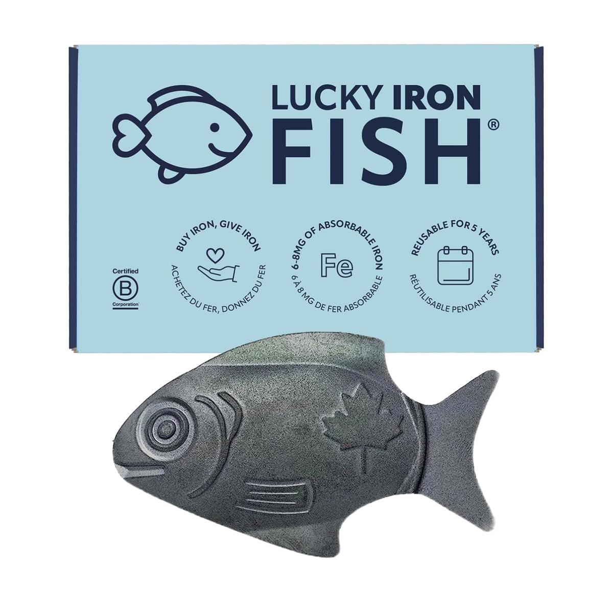 Lucky Iron Fish in pot fortifying a meal with gentle iron release.