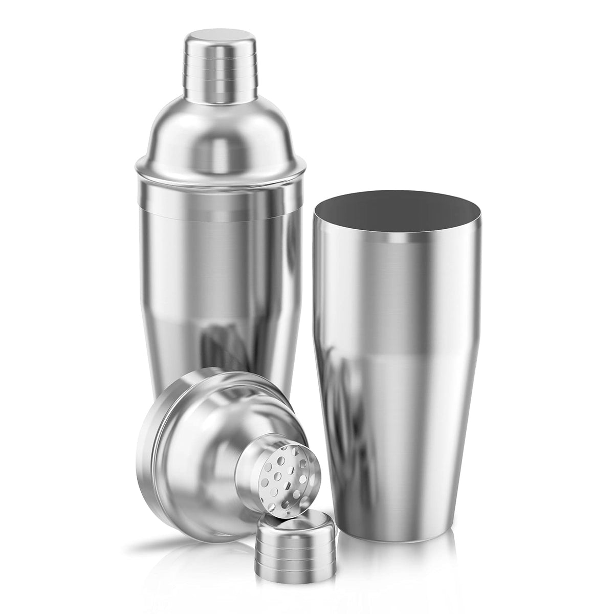 LUCKYGOOBO martini shaker built-in strainer delivers pro-grade results