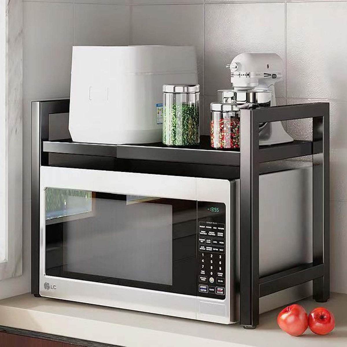 LUCKY KVW microwave rack easy installation with included hardware.