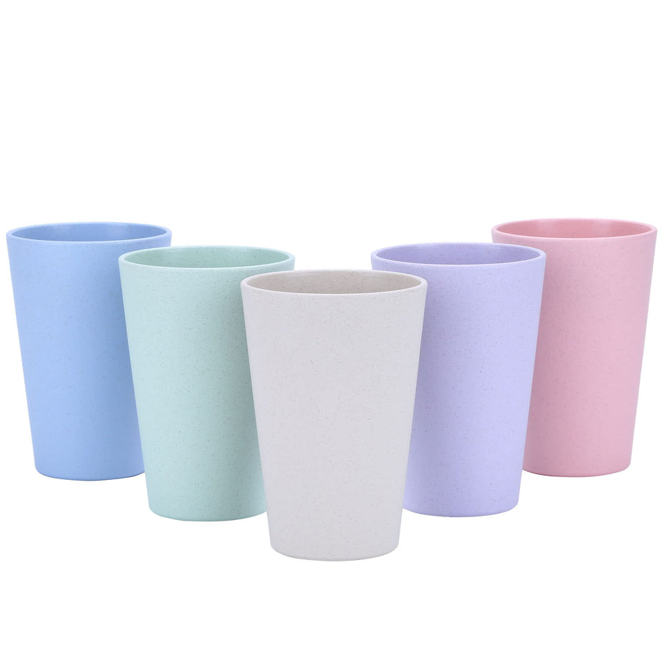 LuckyZone wheat straw cup beige 16 oz, lightweight and unbreakable for daily use.