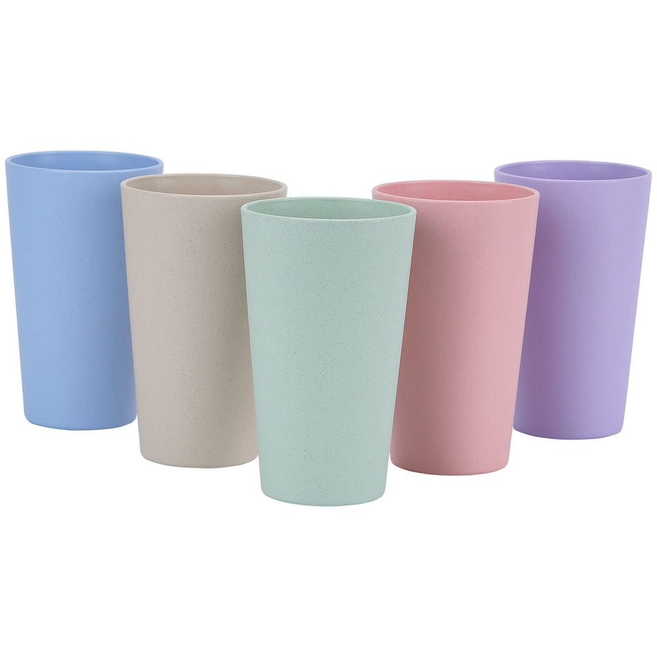 LuckyZone wheat straw cup beige 20oz durable and easy to clean for daily use.