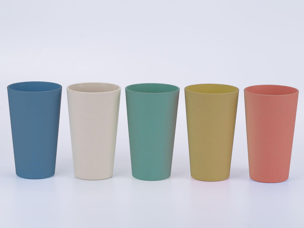 LuckyZone wheat straw cup in dark green dishwasher-safe and eco-friendly design.