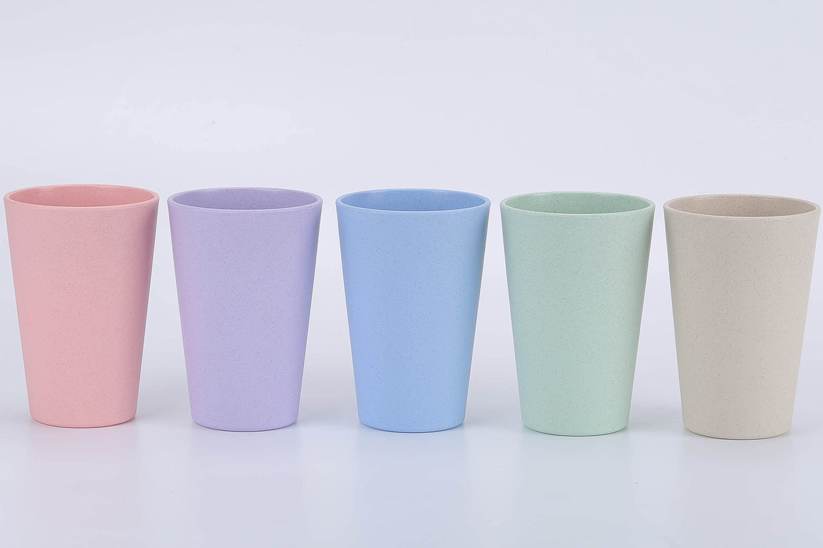 LuckyZone wheat straw cup purple 16 oz, durable, eco-friendly daily beverage option.