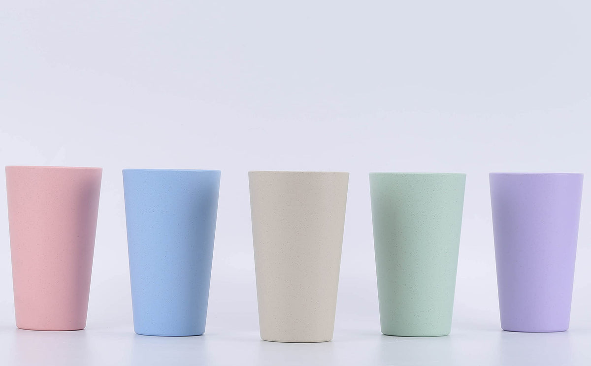 LuckyZone purple 20oz wheat straw cup unbreakable for outdoor adventures.
