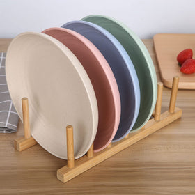 LuckyZone 7.8-inch unbreakable wheat straw plate in pink, lightweight and easy to handle.
