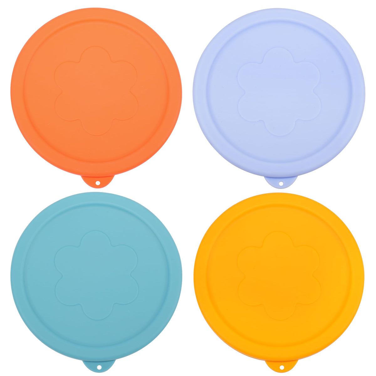 LUVCOSY four-pack silicone lids ready to seal bowls and prevent spills
