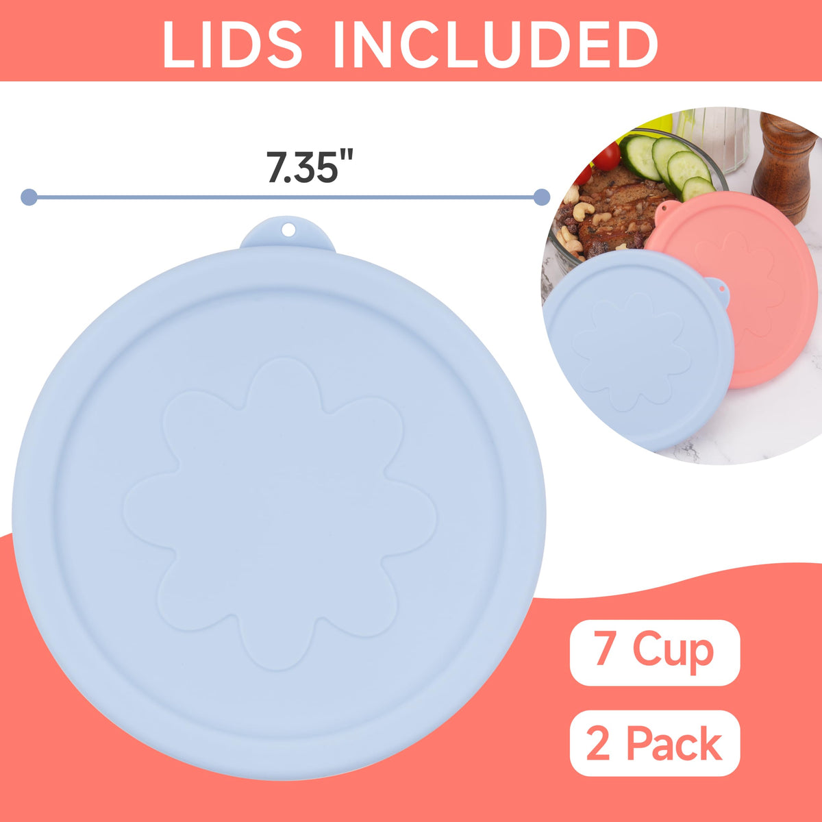 LUVCOSY colorful silicone lids set for easy food labeling and organization