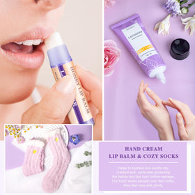 Lucotiya hand cream and lip care—nourish skin and lips on busy days.