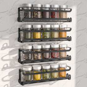 LUCYCAZ spice rack 4-pack on door keeps spices organized and accessible.