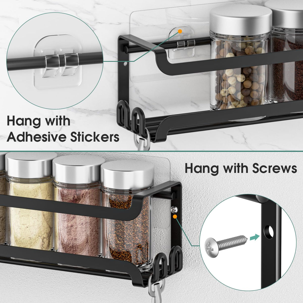 Compact dimensions fit standard spice jars while saving space.