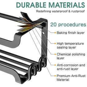 Powder-coated metal construction ensures durability for busy kitchens.