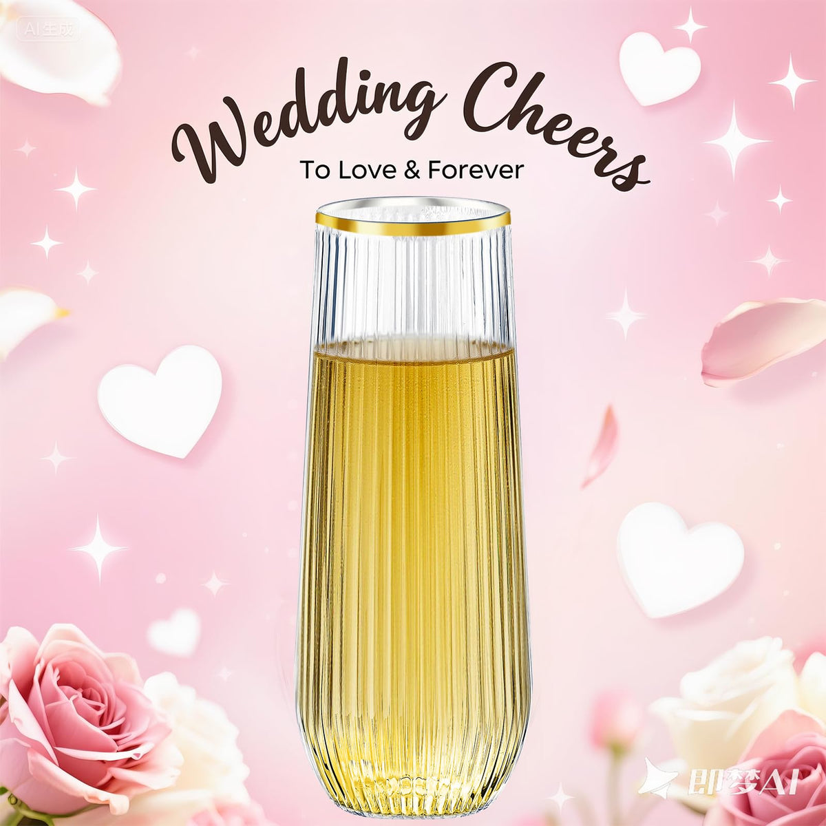Lueumxc heavy-duty BPA-free plastic champagne glasses; durable and recyclable for events