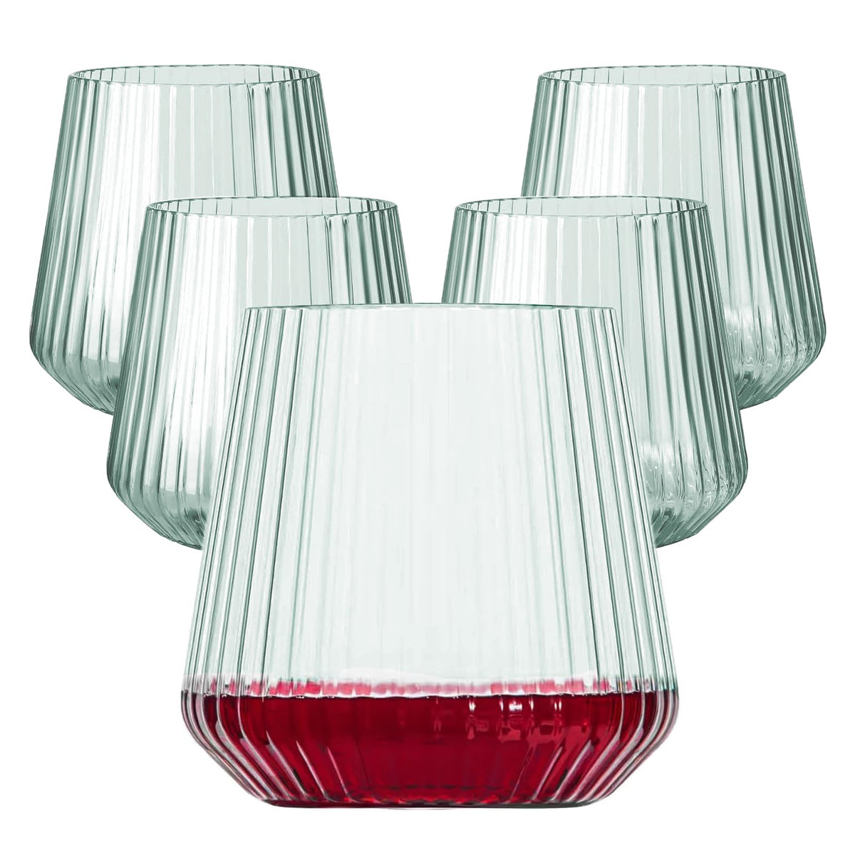 Lueumxc origami 14oz green wine glass 40-pack for elegant outdoor parties.