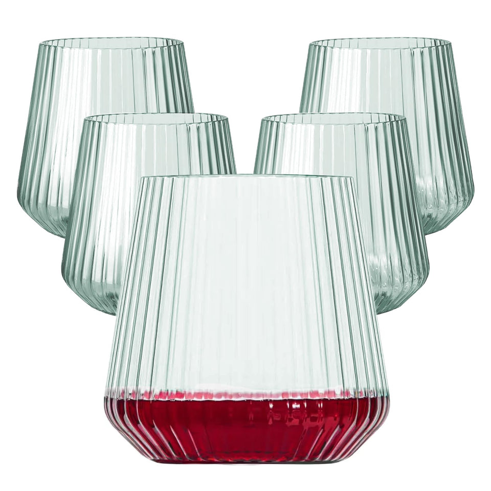 Lueumxc origami 14oz green wine glass 40-pack for elegant outdoor parties.