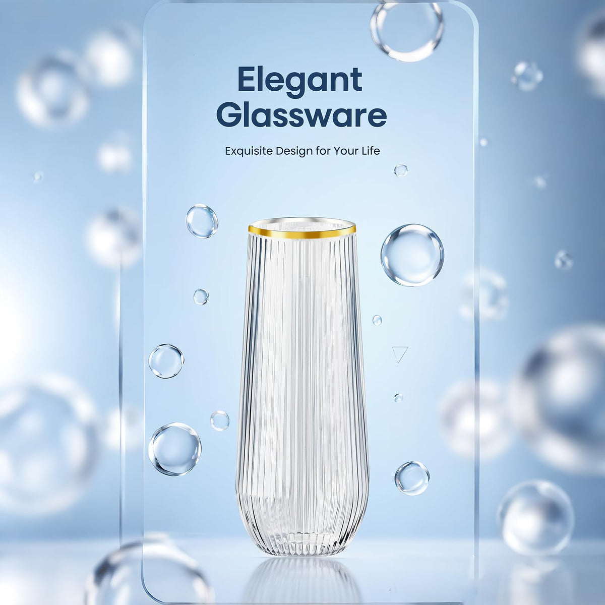 Lueumxc recyclable plastic champagne flutes; eco-friendly option for festive occasions