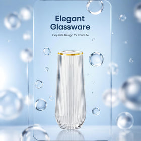 Lueumxc recyclable plastic champagne flutes; eco-friendly option for festive occasions