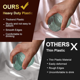Lueumxc stemless plastic wine glass for casual dinners and events.