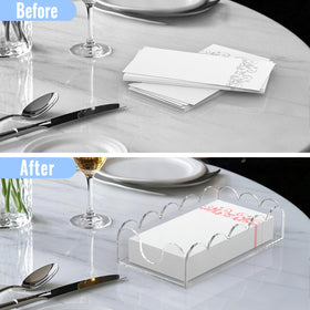 LUGUNU scalloped-edge napkin holder adds subtle elegance to tables