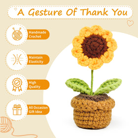 LUICONMO crochet sunflower table decor handmade charm for home