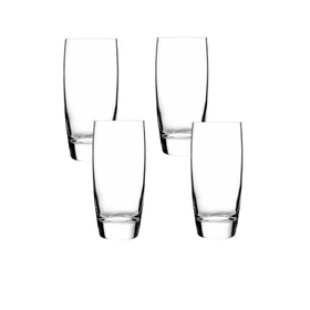 Luigi Bormioli Michelangelo 20oz beverage glasses offer crystal clarity for water and iced tea.