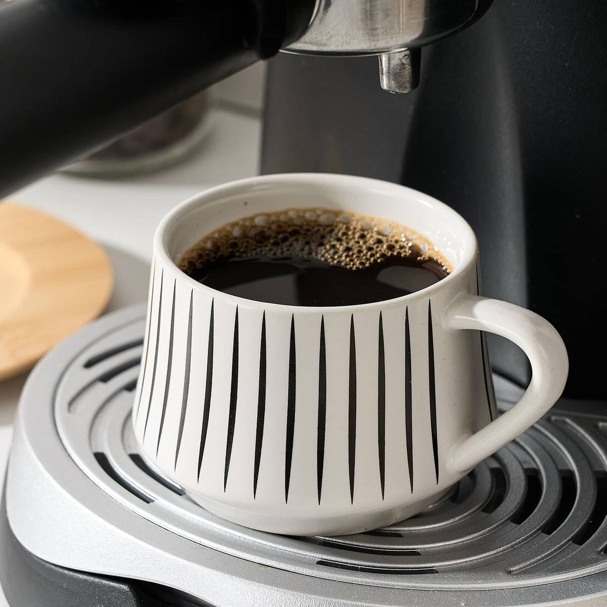 Stacked LUKA cups demonstrate compact storage.