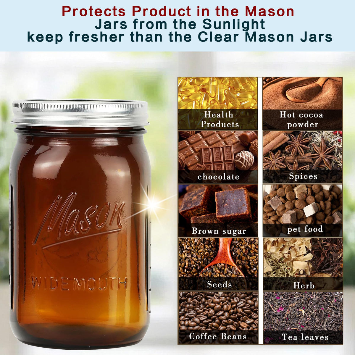 Lukfuu amber glass protects light-sensitive contents like drinks and tea.