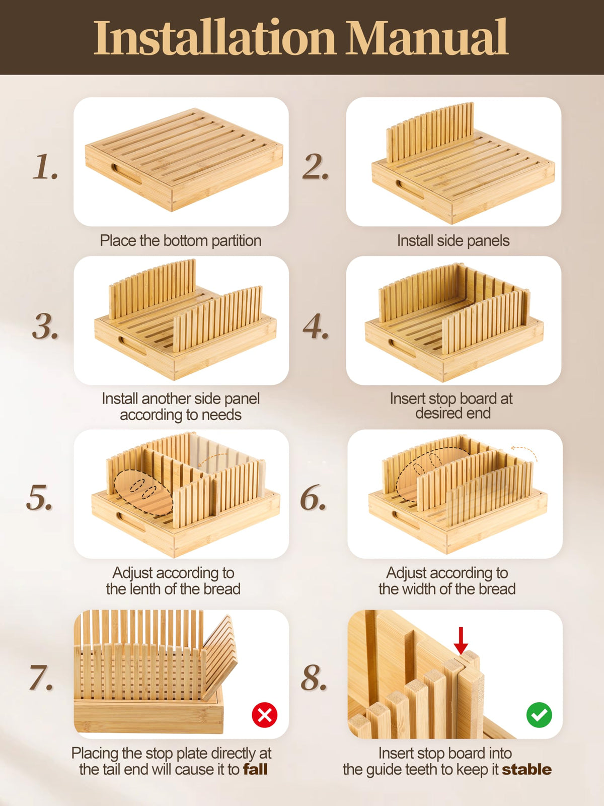LukieBoee gift-ready bamboo bread slicer for bakers