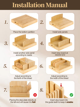 LukieBoee gift-ready bamboo bread slicer for bakers