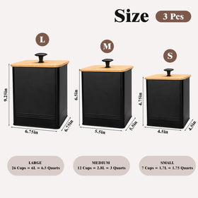 LUKMILEE canisters with large capacity for flour and staples on a tidy countertop.