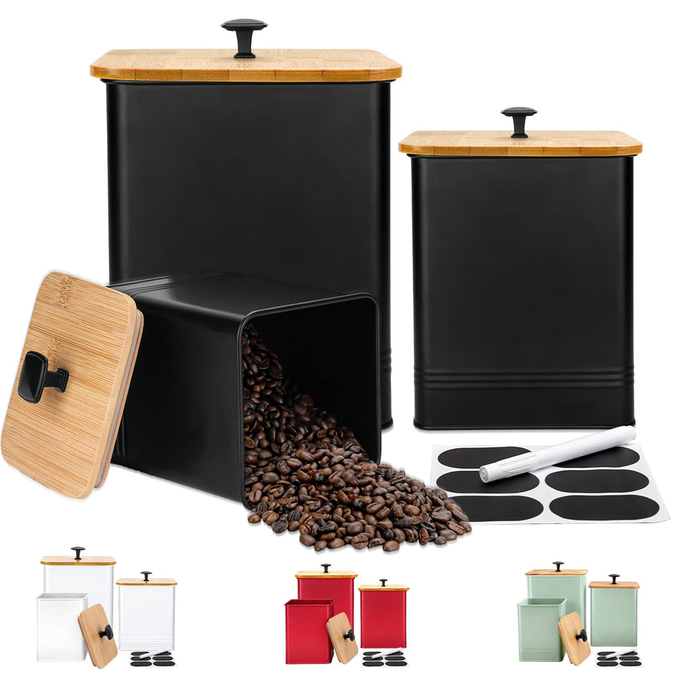 LUKMILEE kitchen canisters with airtight lids for freshness and organized pantry storage.
