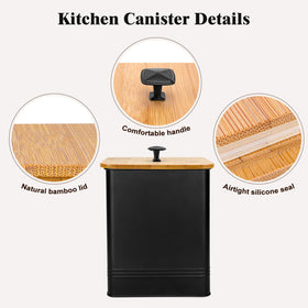 LUKMILEE matte canisters with wood lids suit farmhouse or modern kitchens.