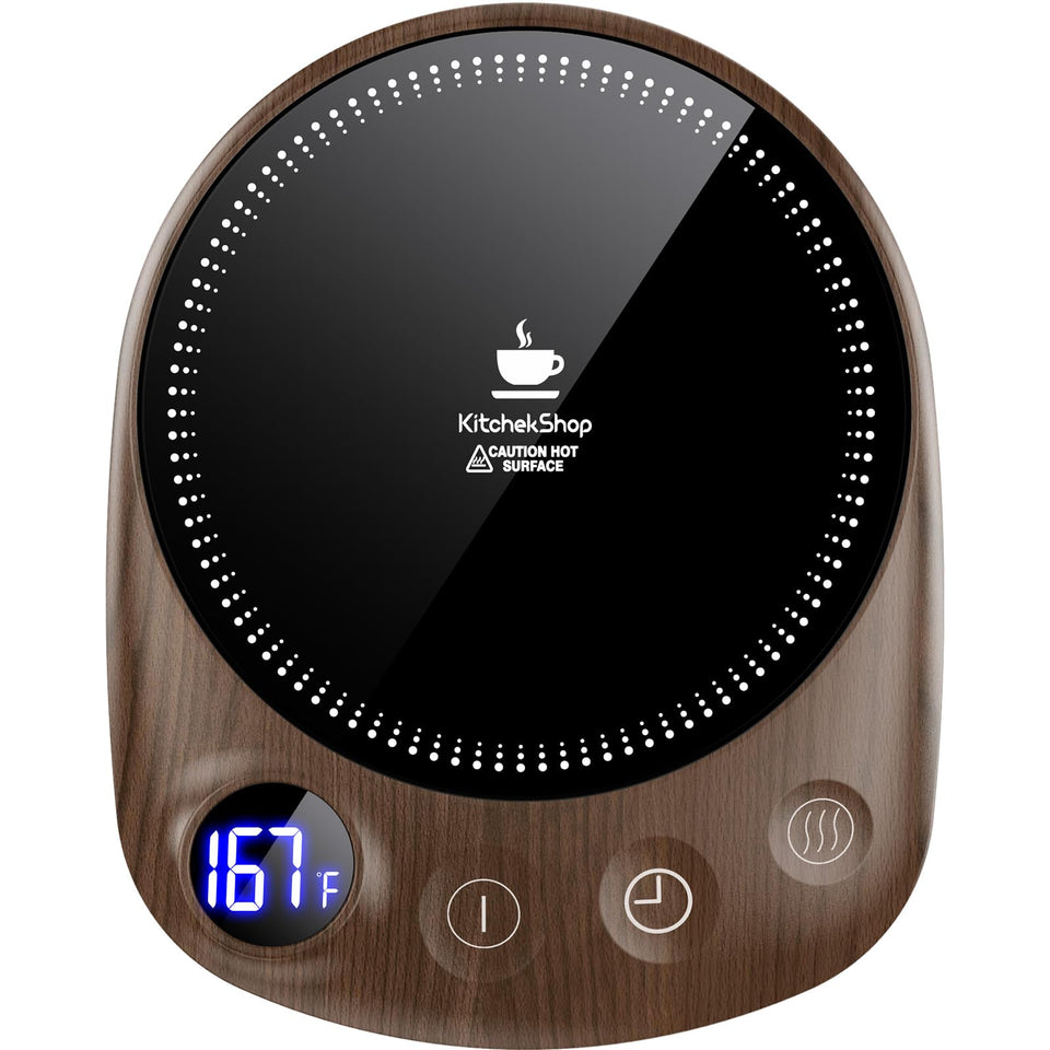 Lulizzie KitchekShop warmer showing fastest heating for hot coffee
