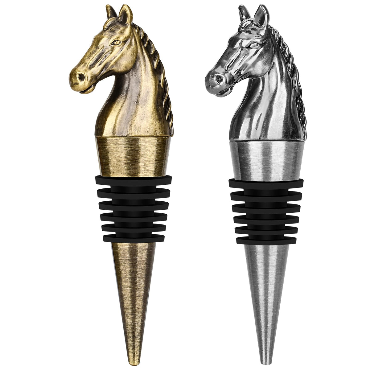 LULLEA horse head stopper detail with bronze finish.
