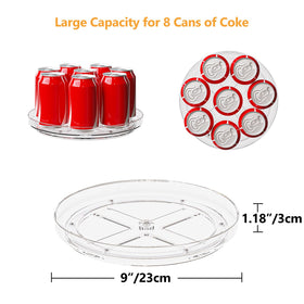 Lulltou 4-pack 9-inch clear lazy Susan under sink storage stability.