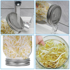 Lulonpon sprout jar kit: stainless brackets provide sturdy jar support