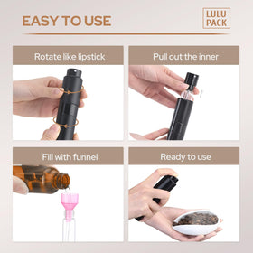 Lulupack portable 20ml spray bottle ideal for travel