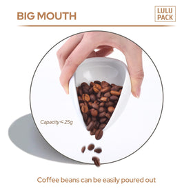 Lulupack smooth-fired ceramic dosing cup for burr-free pouring